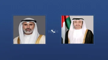 عبدالله بن زايد يتلقى تعازي الكويت في استشهاد منتسبي القوات المسلحة